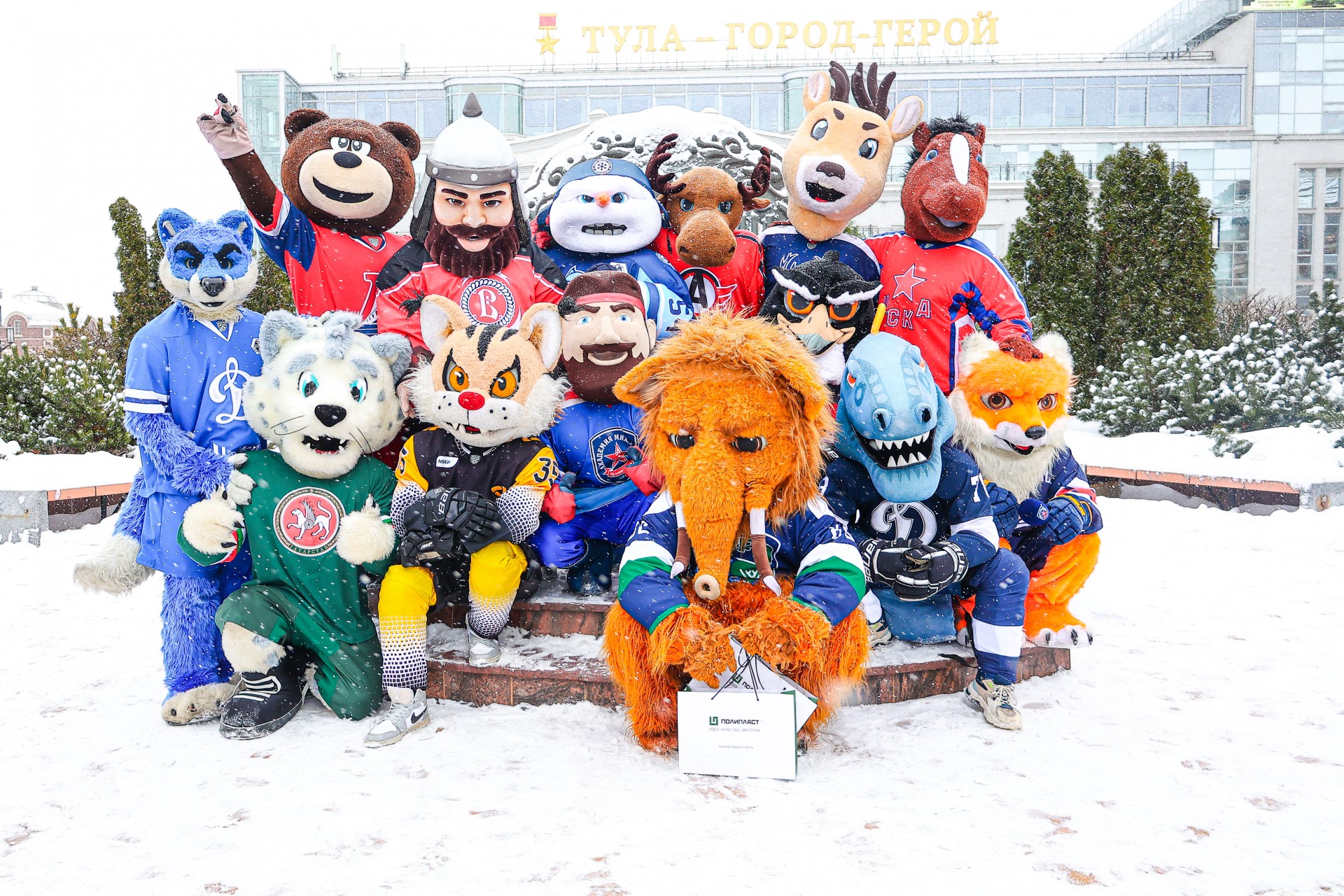 В день всероссийского хоккея талисманы хоккейных команд посетили Тулу